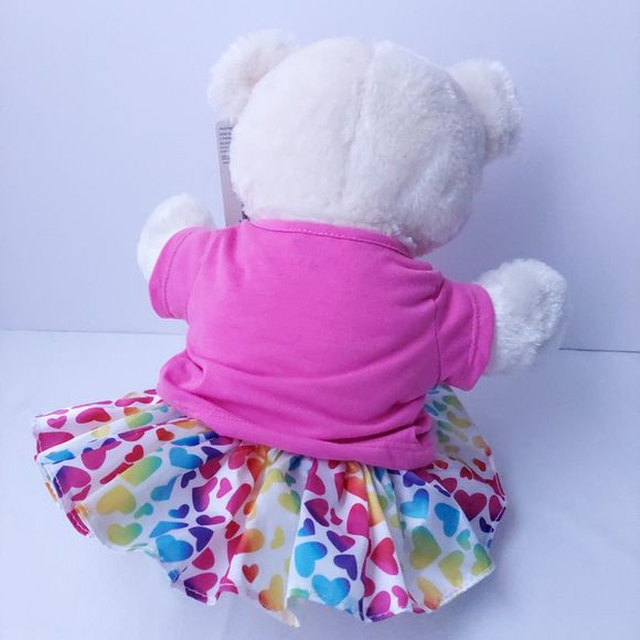 Build a Bear Workshop National Teddy Bear Day 2019 Bear with Rainbow Shirt - Picture 3 of 12